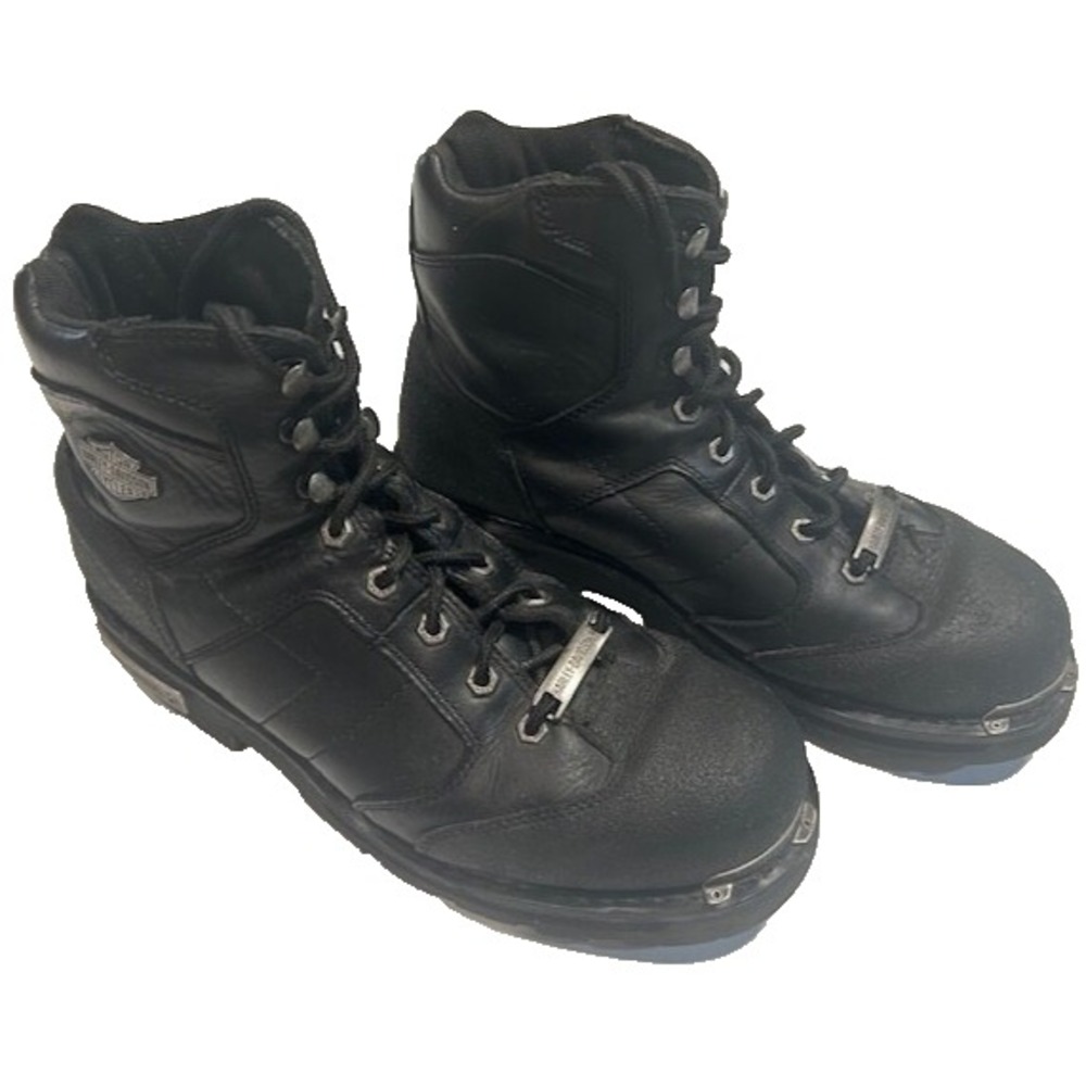 HARLEY-DAVIDSON Men's Clemente 5.5" Black Motorcycle Ankle Boots D96089-Size 12M